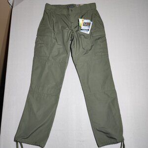5.11 Tactical Series TDU pants women's size 14 Long green Cargo Ripstop Flex-Tac